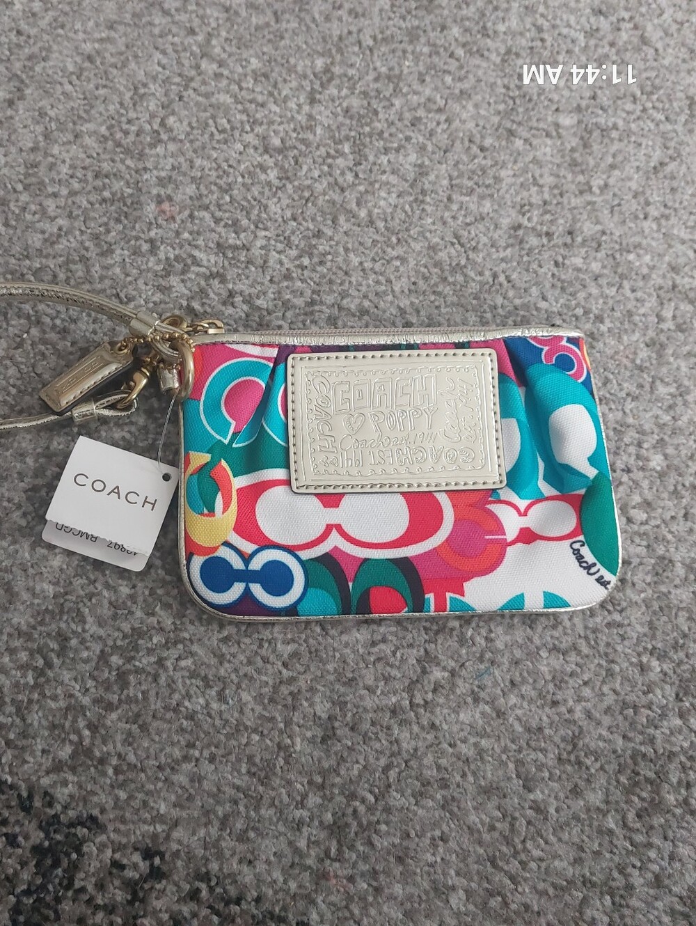 Coach Poppy Multicolor Signature Small Wristlet - New With Tag